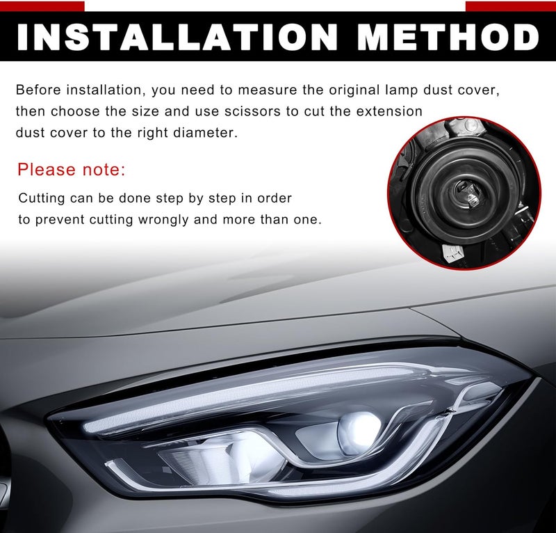 Pleoos Car Forward Light Dust Cover, 2.36-3.74" Rubber Car Headlight Dust Cover for Dust & Water Resistant, Car Bulb Housing Cap,Universal Car Accessories for Cars Trucks SUVs(2 PCS) - Image 5